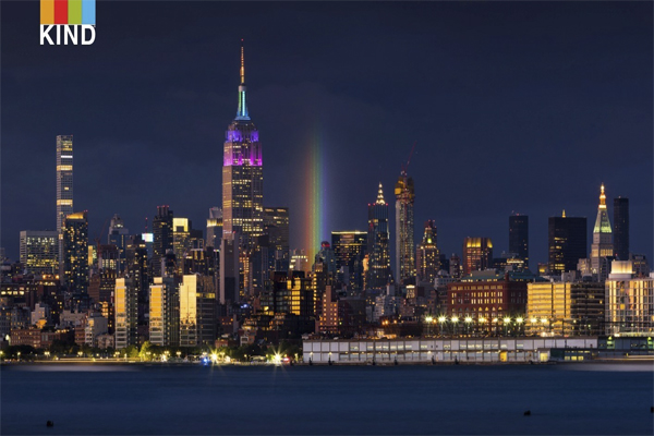 KIND illuminates NY City with rainbow lights for Pride Month