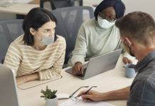 wearing masks at work