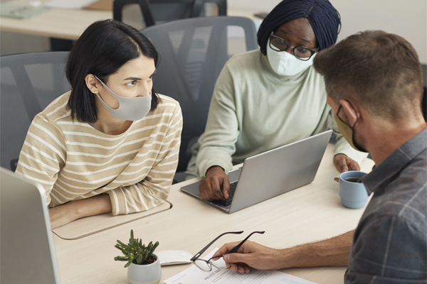 wearing masks at work